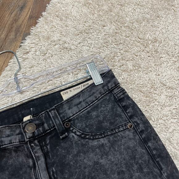 Rag & Bone 27 Vintage-Inspired Rosebowl Black Acid Wash Legging Skinny Jeans - Picture 4 of 10